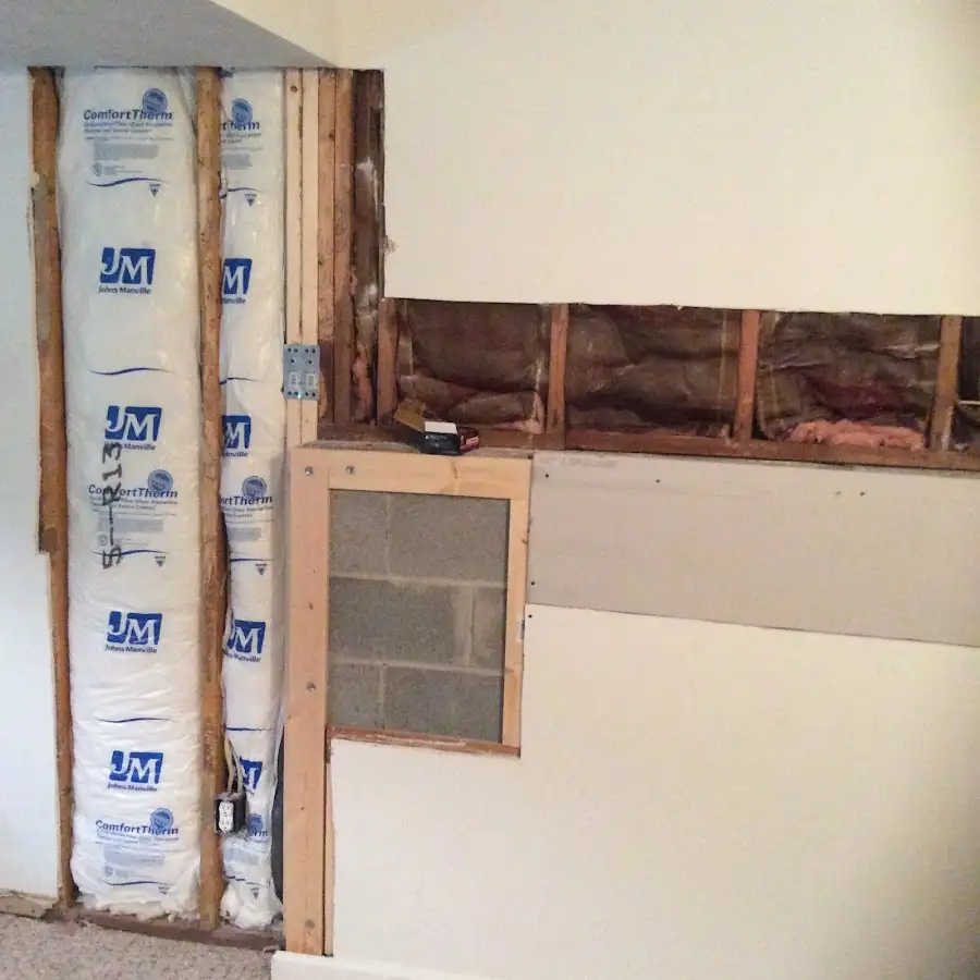 Wall insulation replacement during Basement Flood Cleanup in Edgewater